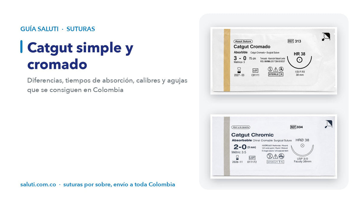 Catgut simple y cromado: diferencias, tiempos de absorción y calibres