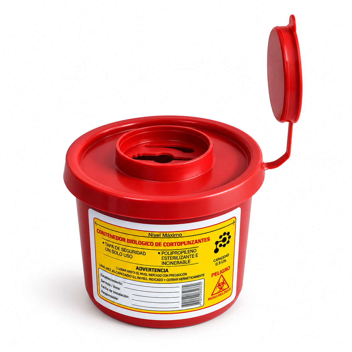 Guardián para agujas y cortopunzantes 0,5 L · unidad · Allmed