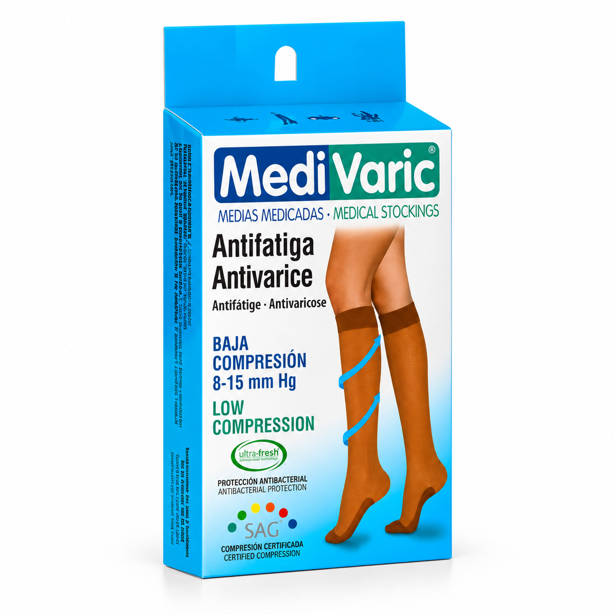 Media de compresión Medivaric para dama hasta la rodilla baja, talla S color Sahara, referencia 1113P0101.