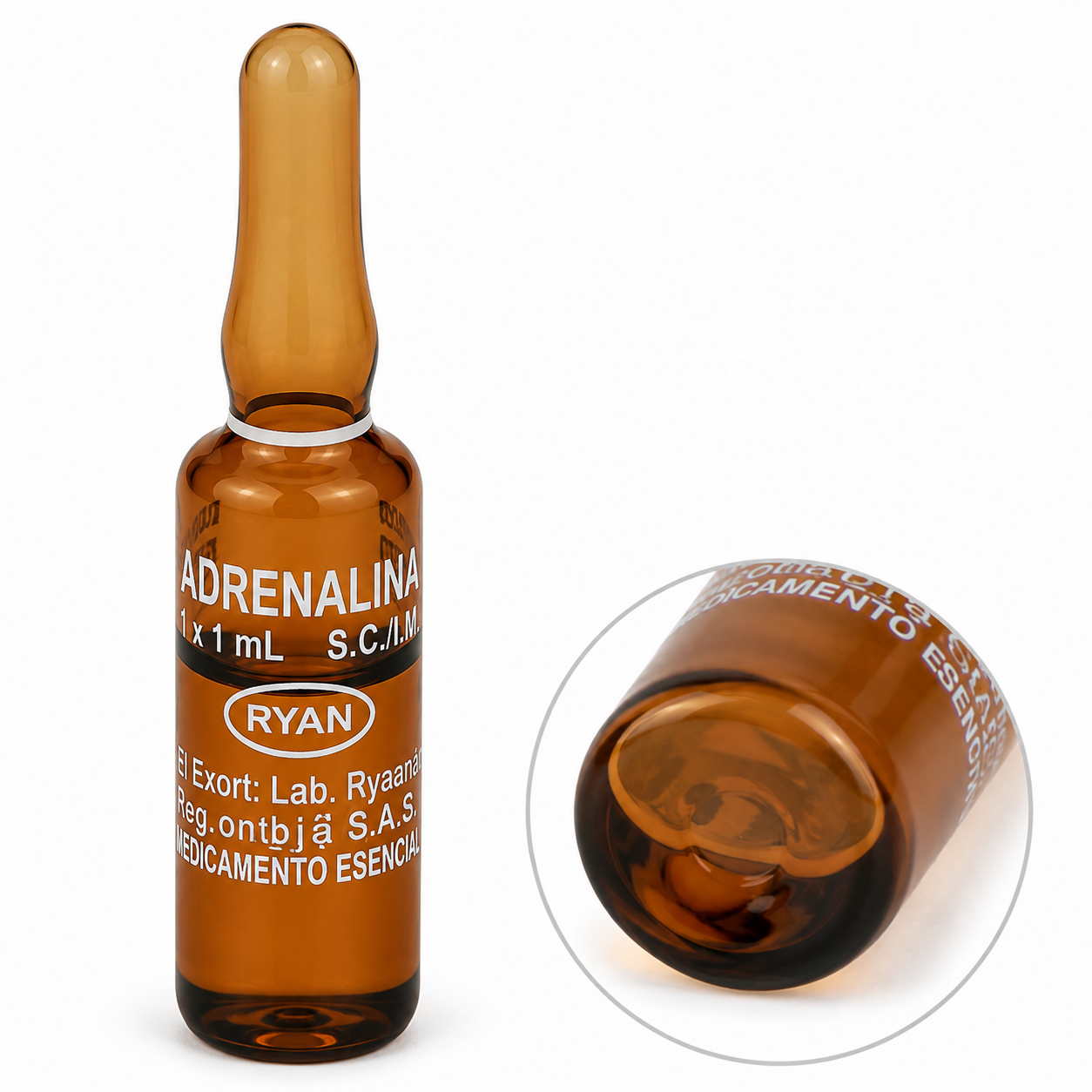 Adrenalina Ryan 1 ml ampolla estéril para uso médico y hospitalario