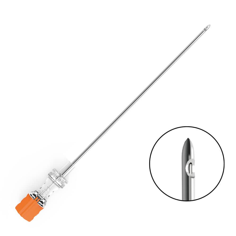 Detalle de aguja Whitacre 27G x 3.5 pulgadas punta de lápiz para uso médico y procedimientos de precisión