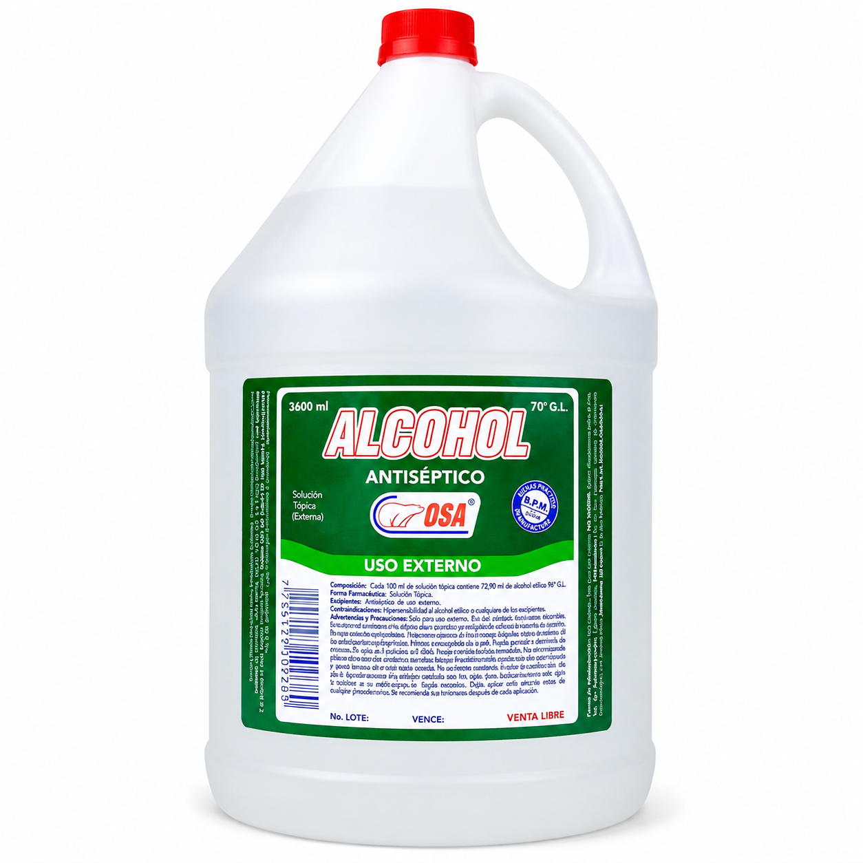 Alcohol Antiséptico 70% 3600 ML - OSA