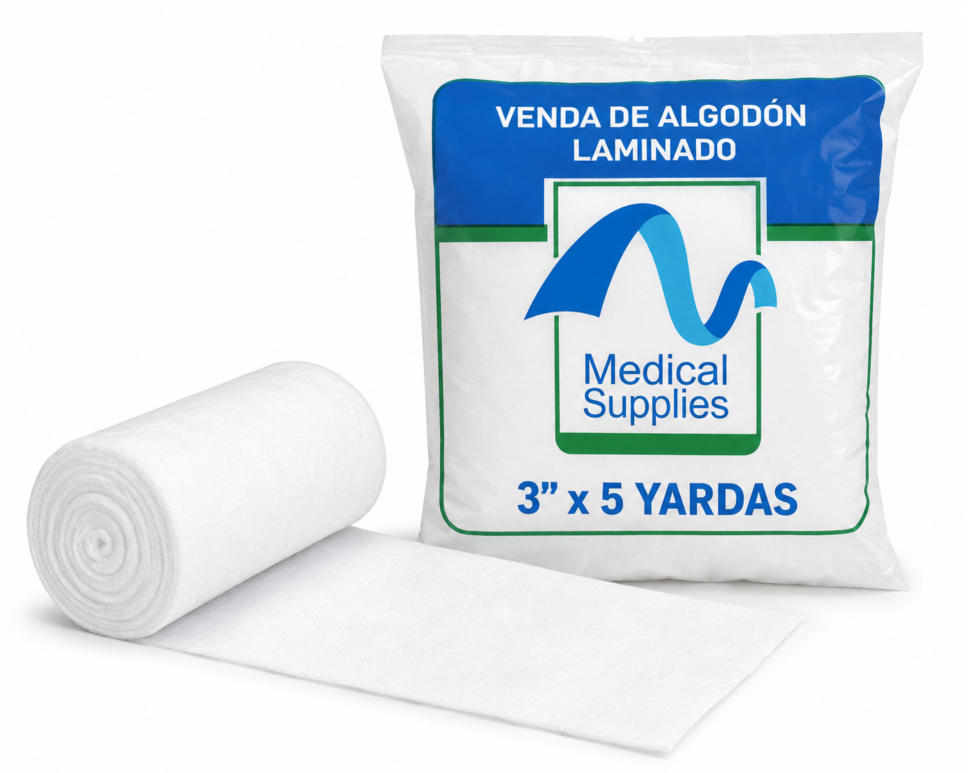 Algodón Laminado 3"x5 Yd - Suministros Médicos Premium