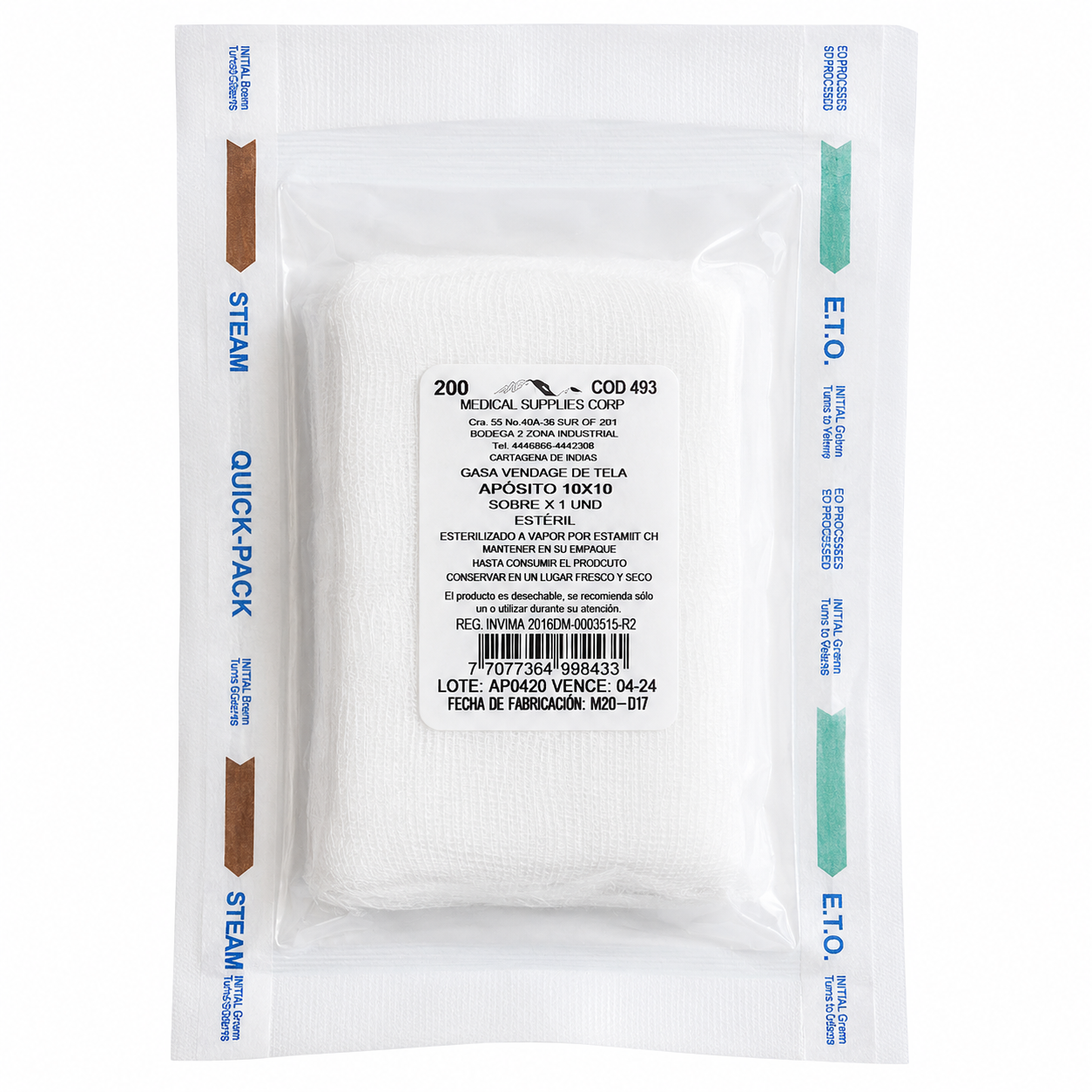 Apósito De Gasa Estéril 10x10 cm - Medical Supplies
