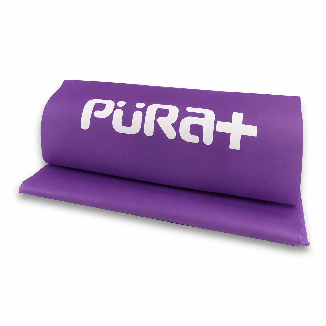 Banda elástica de fisioterapia Pura+ resistencia fuerte color morado, ideal para ejercicios de rehabilitación, fortalecimiento y movilidad.