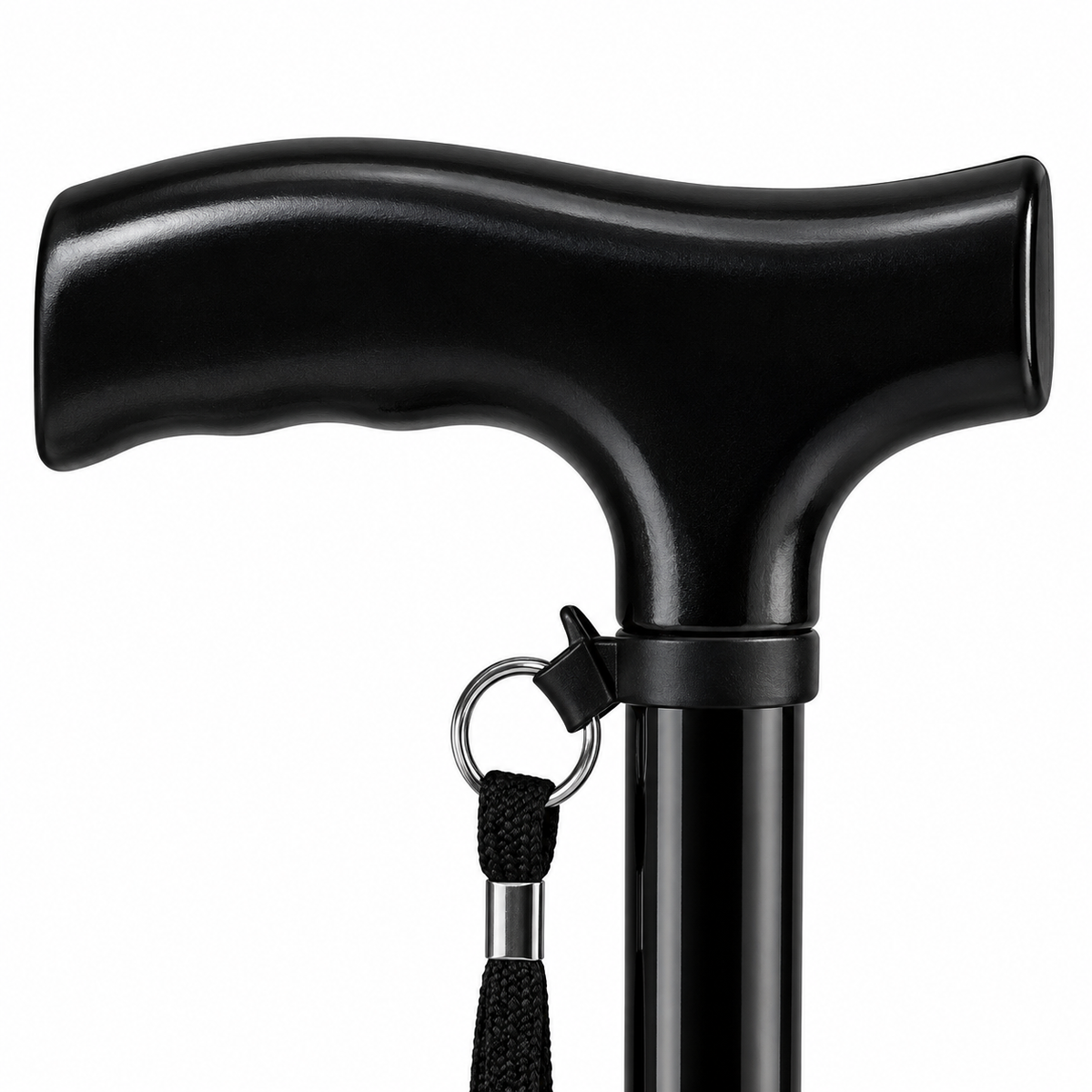 Bastón de apoyo Konfort Plus fabricado en aluminio color negro, con diseño ergonómico y referencia KP4102-20.