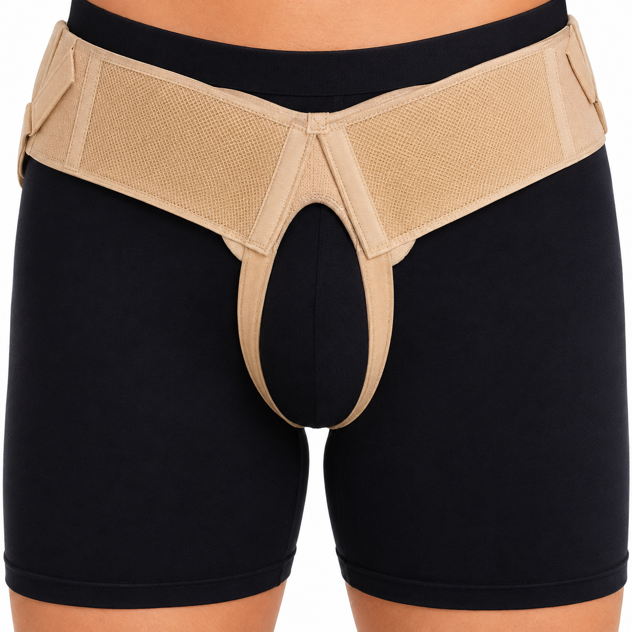Braguero inguinal KM215 talla M, diseñado para brindar soporte, ajuste y comodidad en la zona inguinal durante la actividad física.