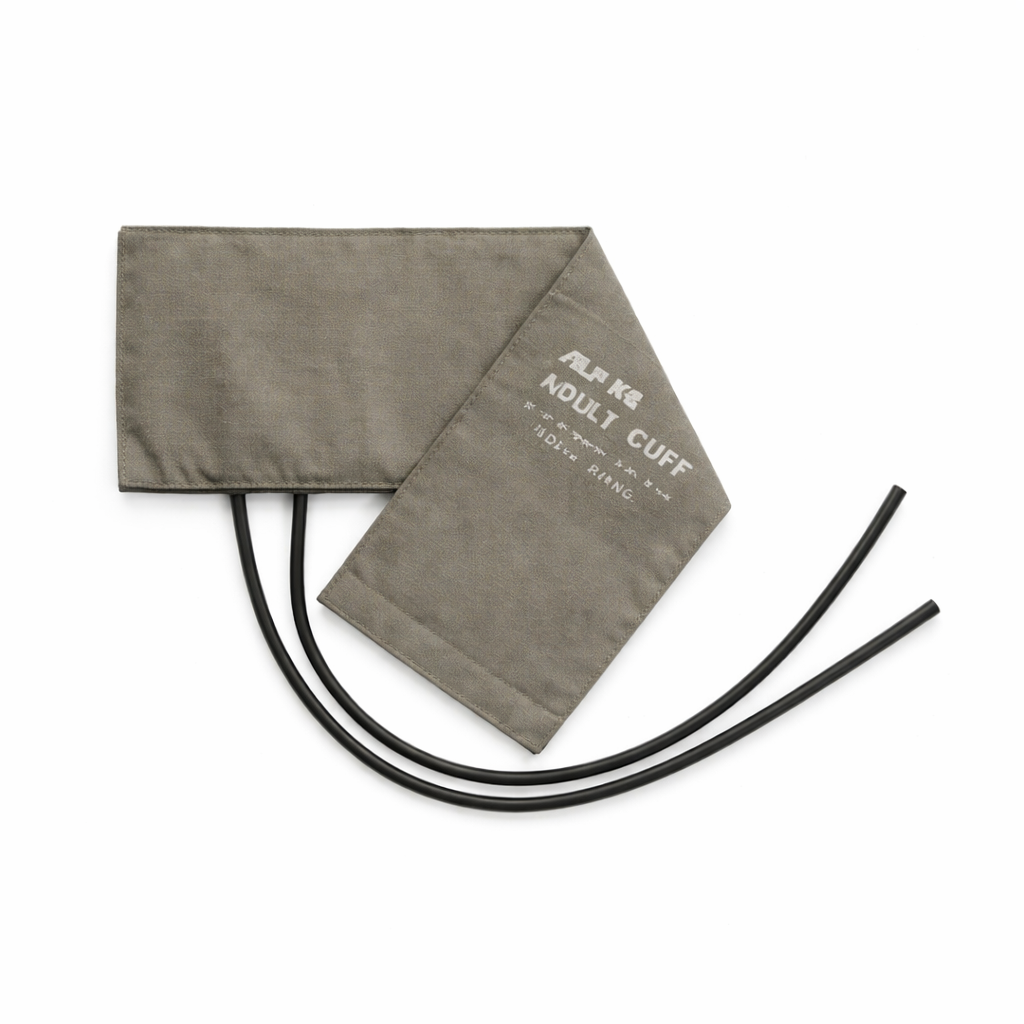 Brazalete Welcro Alpk2 para adultos, ajustable de 22 a 32 cm, fabricado en material textil negro, ideal para sujeción segura.