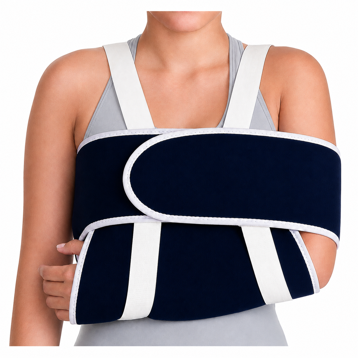 Cabestrillo inmovilizador de hombro Kromia color azul, talla única, diseñado para brindar soporte y estabilidad al brazo y hombro.