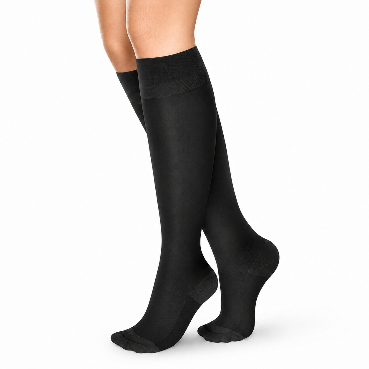 Calcetín No-Varix BSN color negro, talla Medium, referencia 10106613, diseñado para brindar compresión, soporte y comodidad en las piernas.