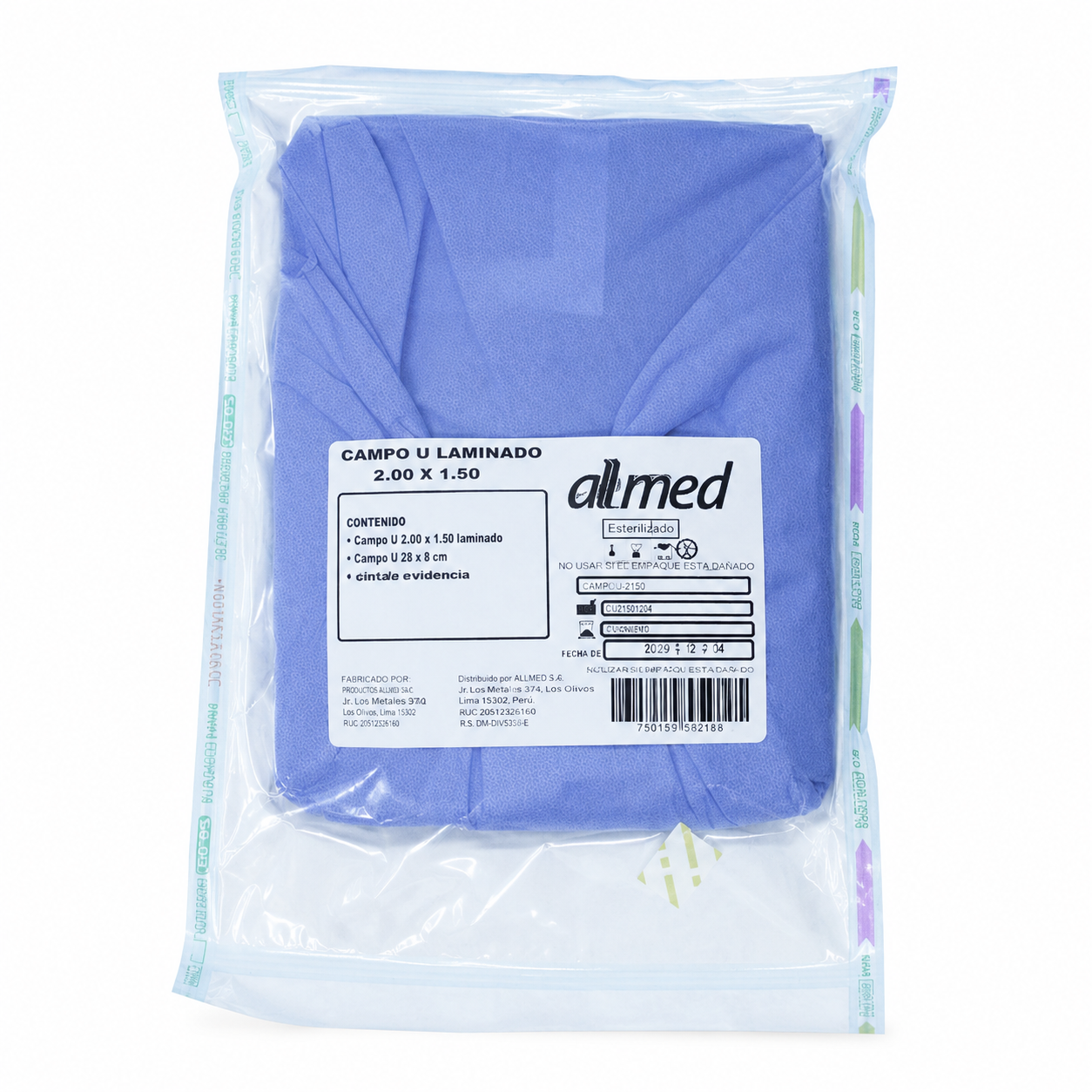 Campo Desechable Estéril En U 2.00x1.50 Laminado - Allmed