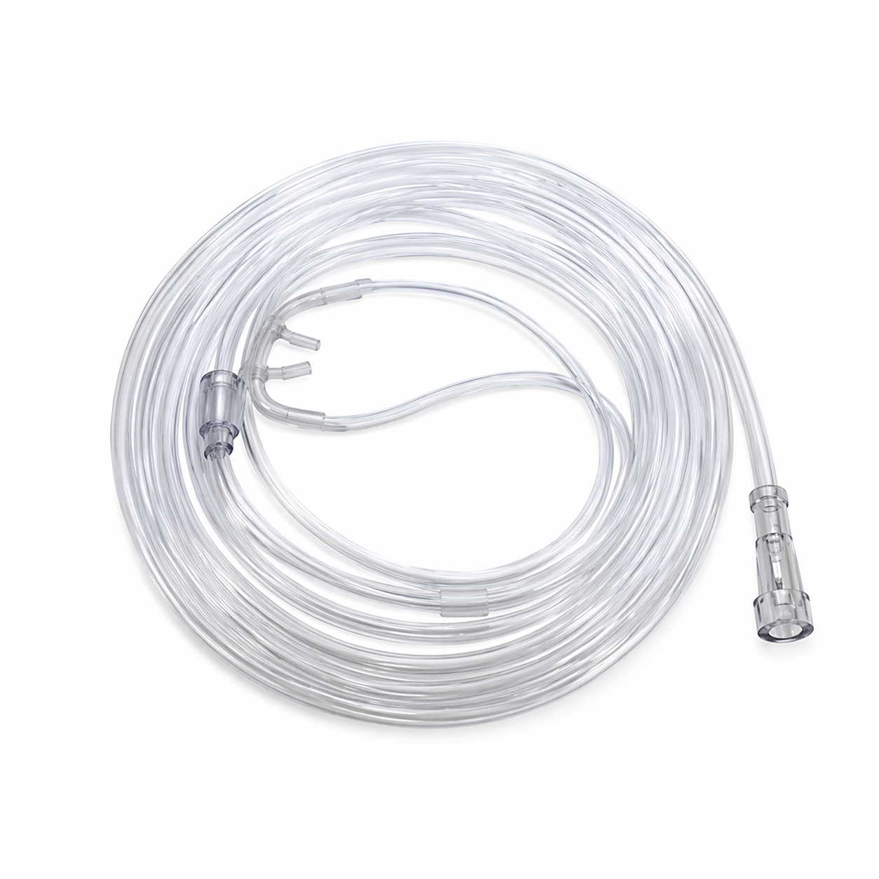 Cánula nasal curva para oxígeno adulto Westmed ref 0197 con tubería transparente para terapia respiratoria