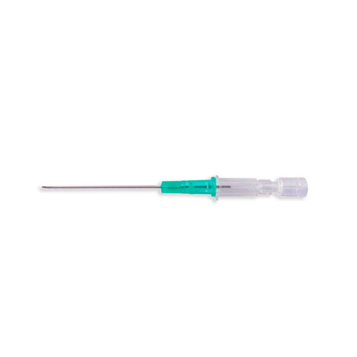 Catéter intravenoso desechable 18G, 1.2 x 32 mm, de Life Care Solutions, fabricado en FEP y acero inoxidable, con cierre Luer lock.