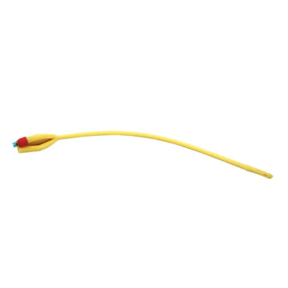 Catéter Sonda Foley #16 B.5 de Allmed, fabricado en látex, color transparente, con conector y balón inflable para uso médico.