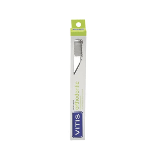 Cepillo dental Vitis Orthodontic, referencia 2976, con cerdas suaves, mango ergonómico y diseño específico para ortodoncia.