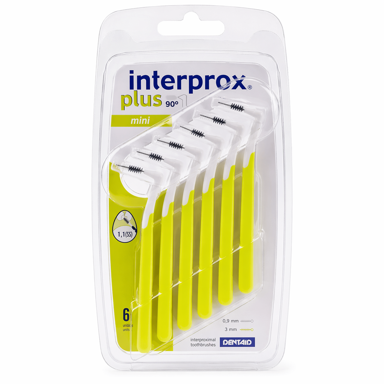 Cepillos interproximales Interprox Plus 2G talla 3 (1,1 a 1,2 mm) mini blíster x 6 unidades