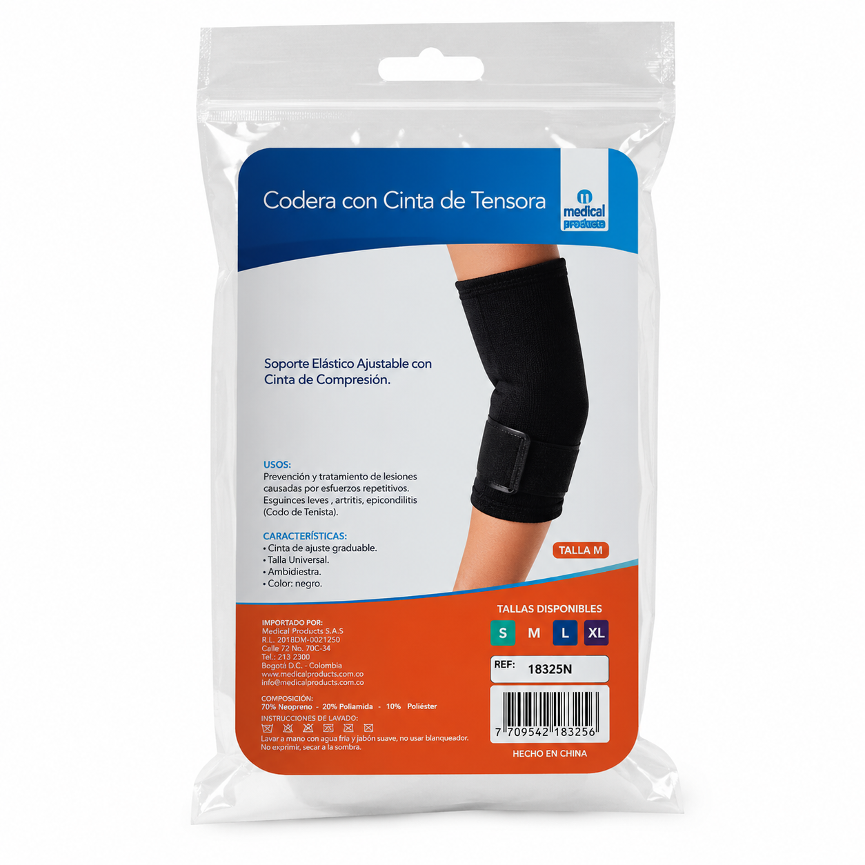 Codera Tenista M 18325N - Soporte Elástico Ajustable