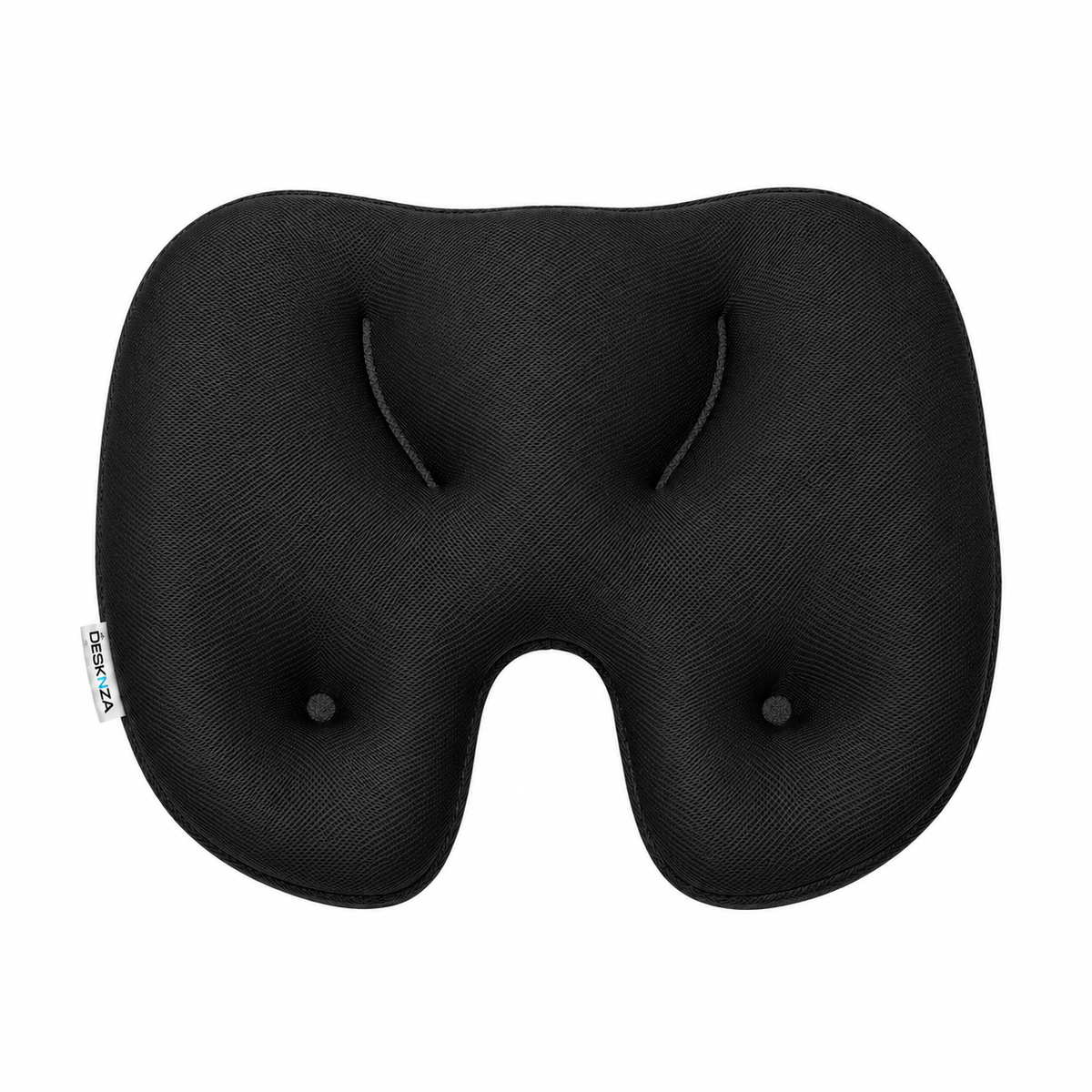 Cojín coccix Advanced Fit UltraFresh Desknza color perla, diseñado para brindar soporte, comodidad y alivio de presión al sentarse.