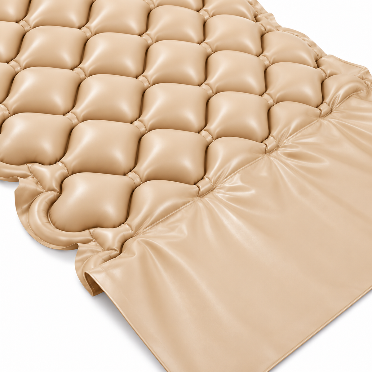 Colchón antiescaras Semp I de Konfort Plus, color beige, con dimensiones de 200 x 90 cm para uso domiciliario o clínico.