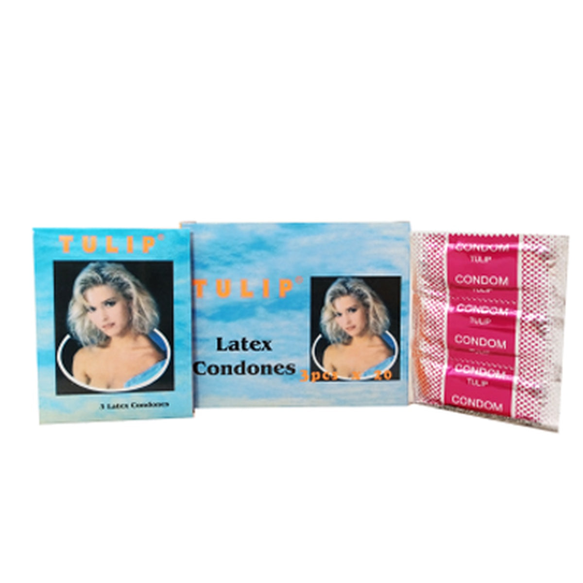 Condón lubricado TULIP de látex natural, tamaño 52 mm de diámetro, presentado en bolsa individual de PVC, con registro sanitario INVIMA.