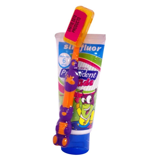 Crema dental sin flúor para niños Proquident TBO de 75 cc, en tubo de color azul con diseño infantil, ideal para el cuidado dental.