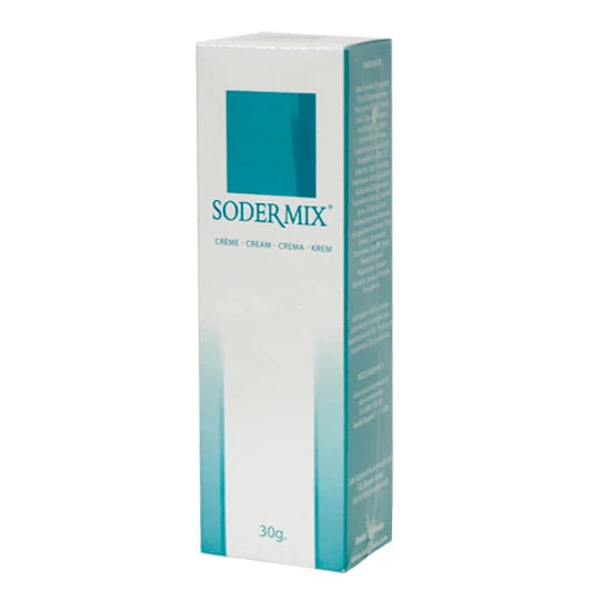 Sodermix Crema Superóxido Dismutasa 30g de Euroetika, crema en tubo blanco con tapa azul, textura suave y ligera.