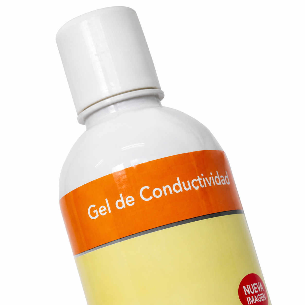 Vista detallada del gel conductivo transparente Allmed para ecografías y terapias