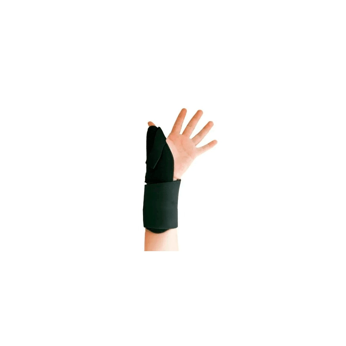 Soporte ortopédico ESPICA DE PULGAR AMBIDIESTRA, fabricado en espuma inyectada y neopreno, color negro, talla universal, para inmovilización del pulgar.