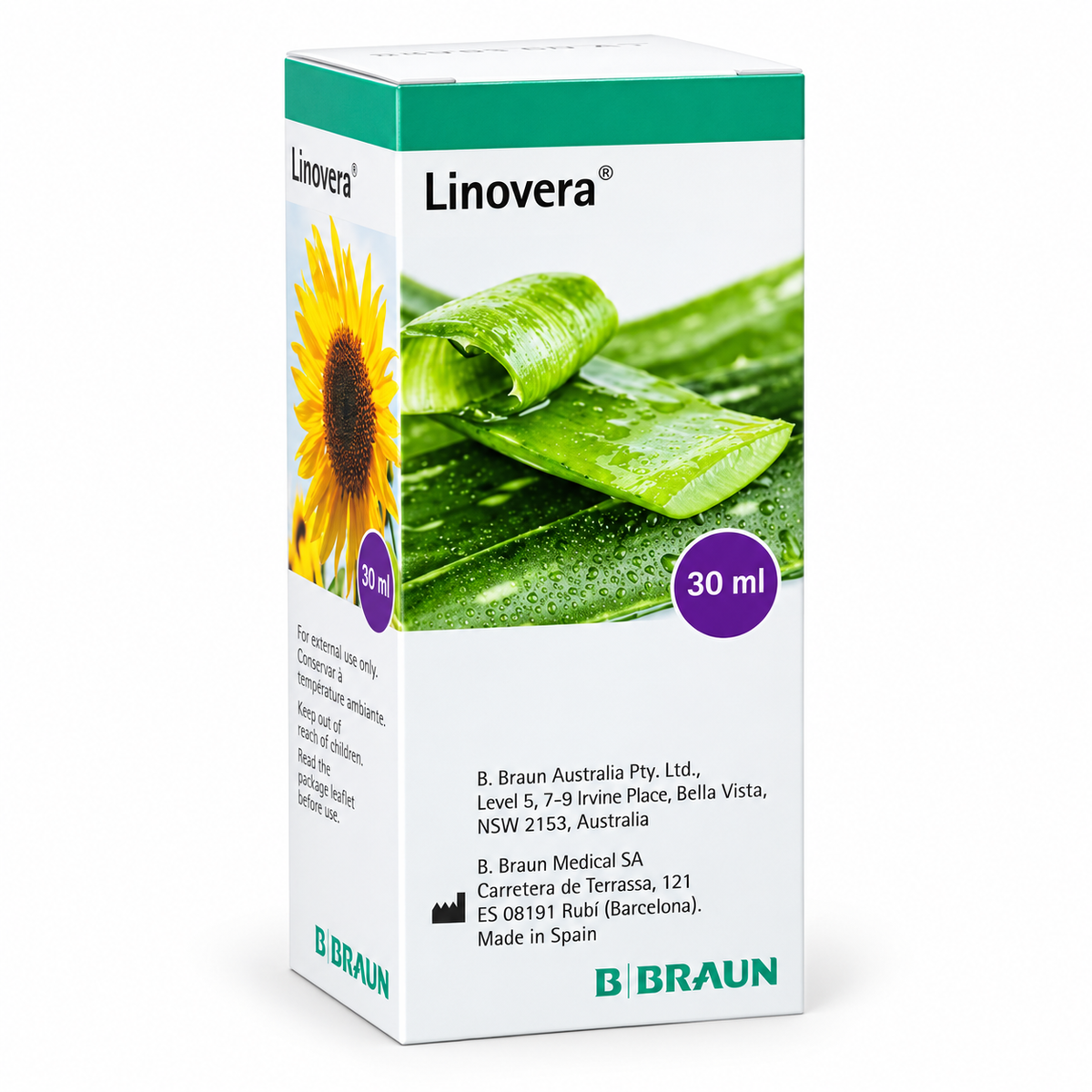 Empaque de Linovera con ácidos grasos hiperoxigenados, formulado para el cuidado y protección de la piel en zonas sometidas a presión o fricción.