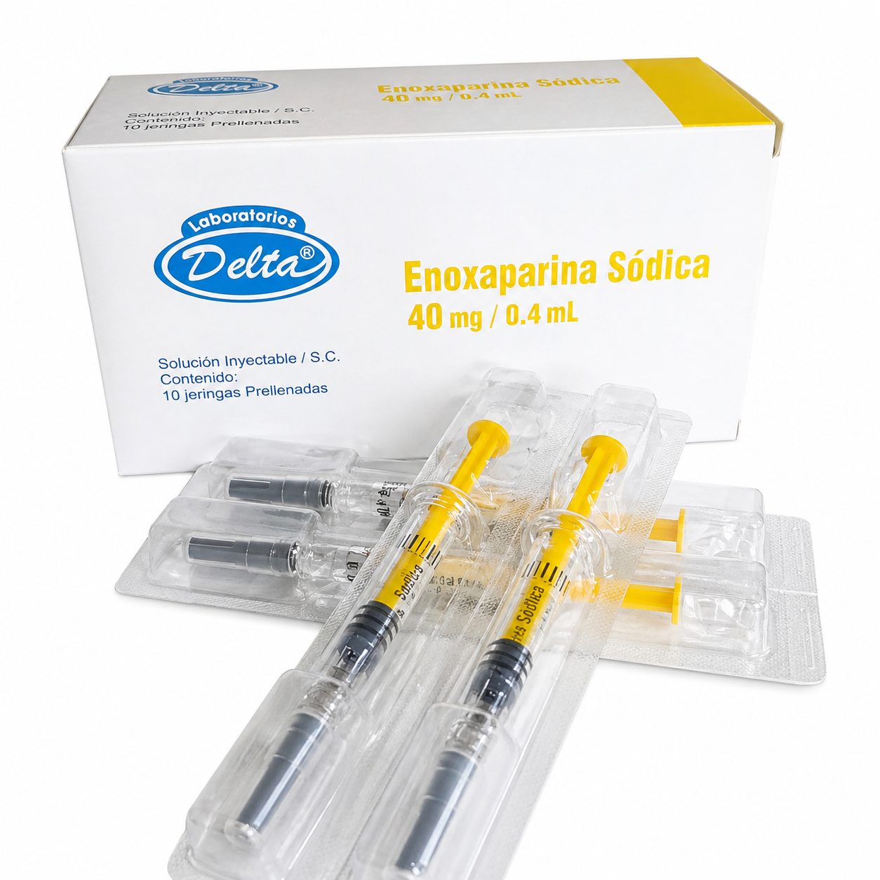 Enoxaparina sódica 40 mg 0.4 mL Delta jeringas prellenadas con caja