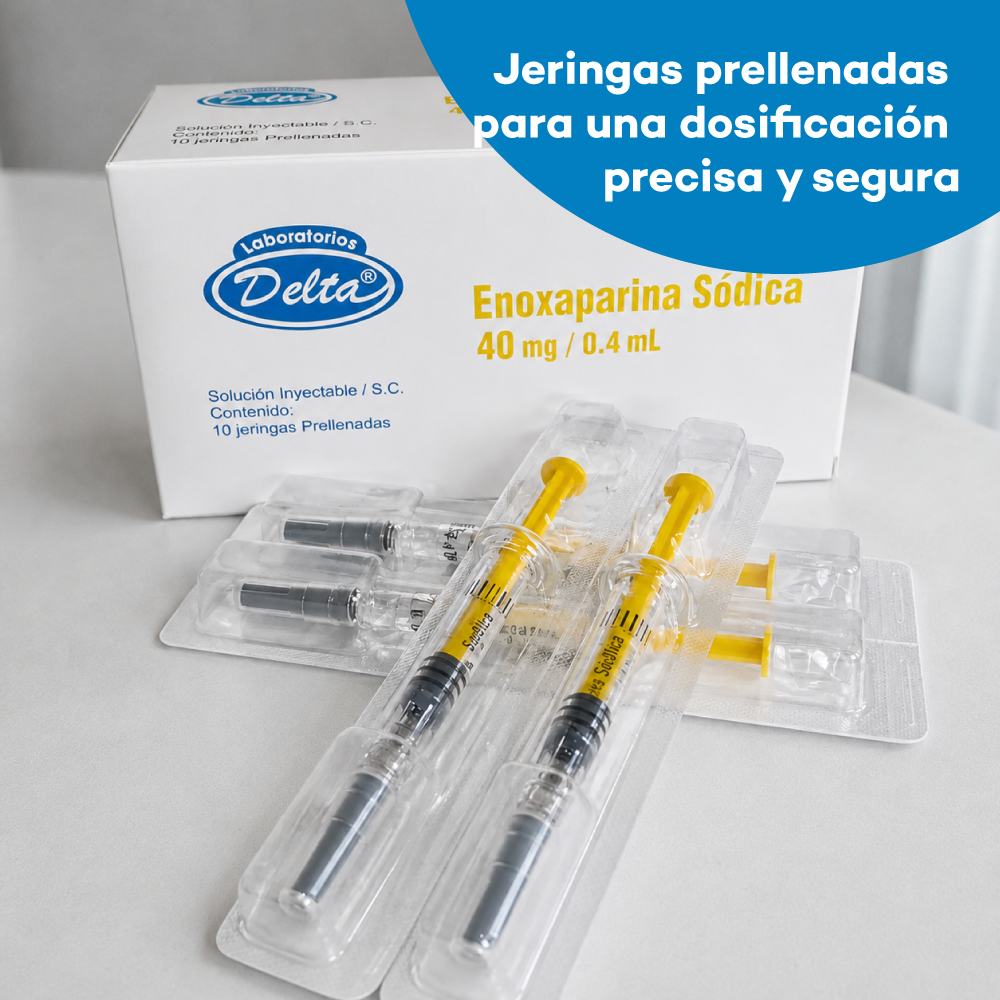 Jeringas prellenadas de Enoxaparina Sódica 40 mg/0.4 ml para dosificación precisa y administración segura