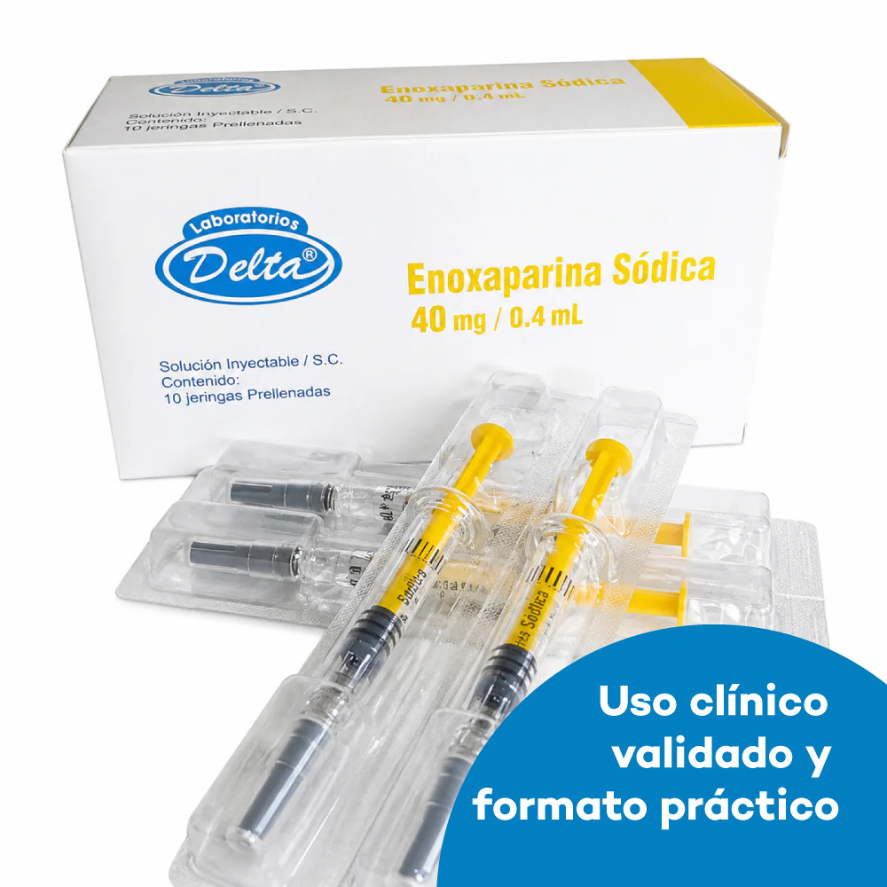 Enoxaparina Sódica 40 mg/0.4 ml con uso clínico validado y presentación práctica lista para usar