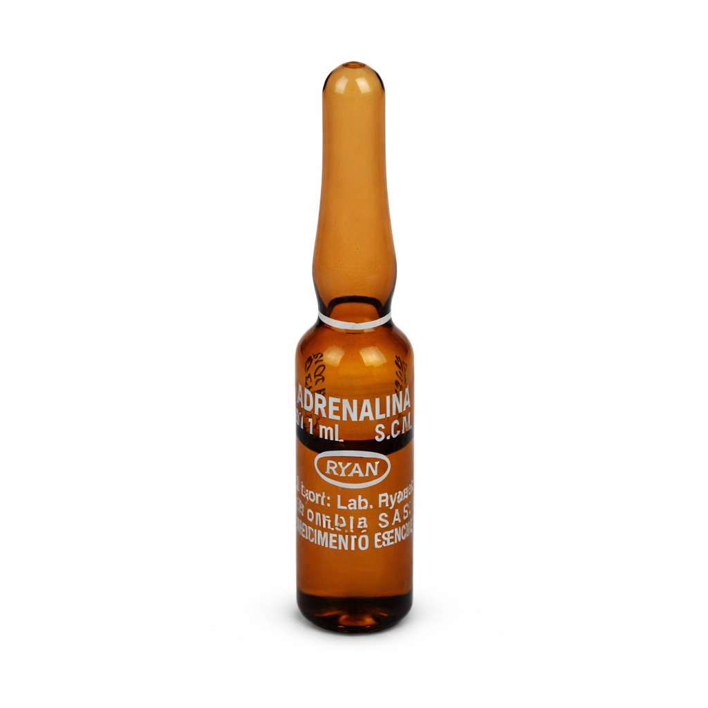 Adrenalina 1 mg 1 ml epinefrina Ryan solución inyectable para uso inmediato.