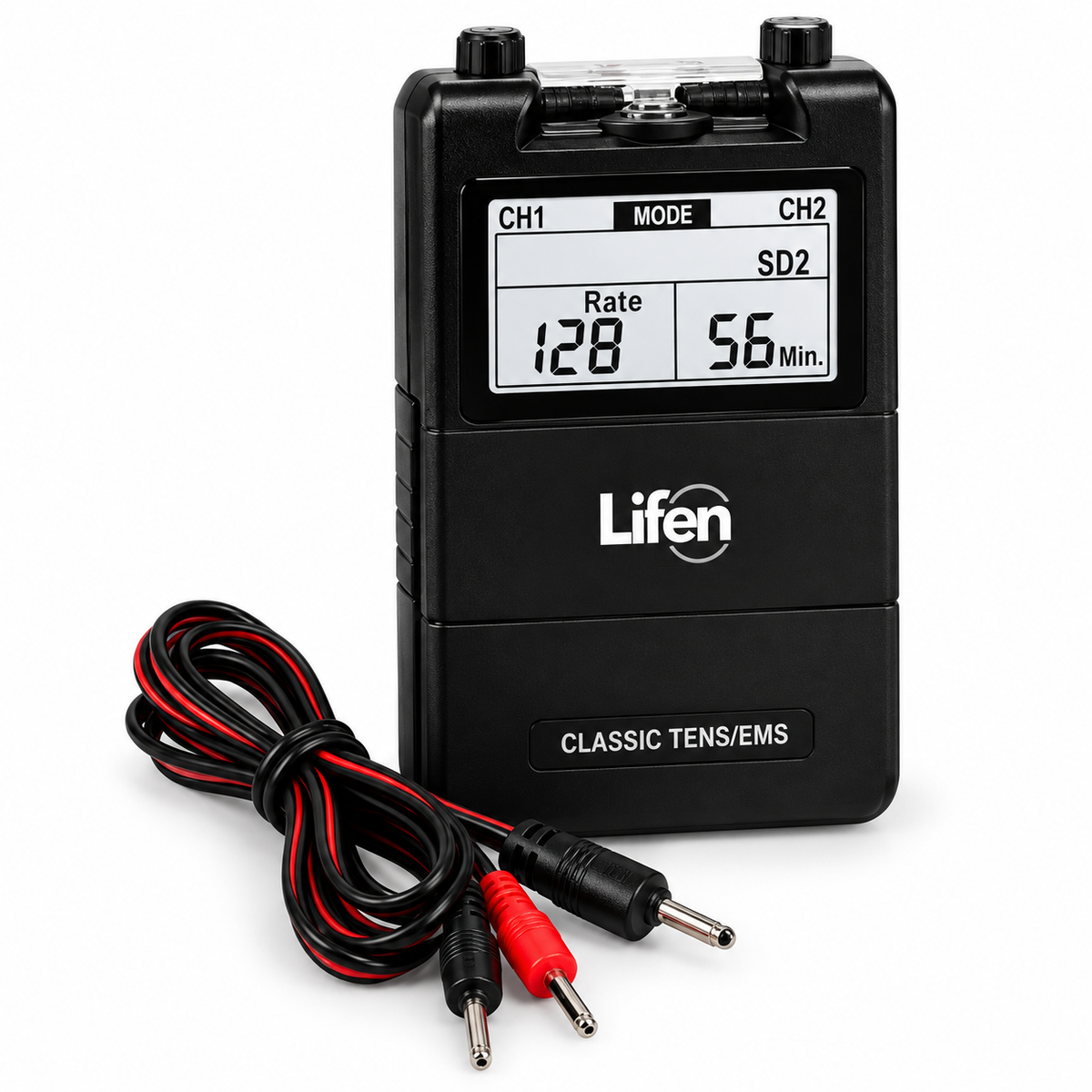 Equipo Lifen Classic 7000 con funciones TENS y EMS, práctico para terapias de electroestimulación con electrodos compatibles.