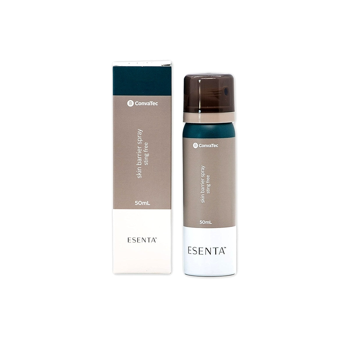 ESENTA™ Sting Free Skin Barrier, vaporizador de 50 ml, con fórmula de 94,75% Hexamethyldisiloxane, color transparente.