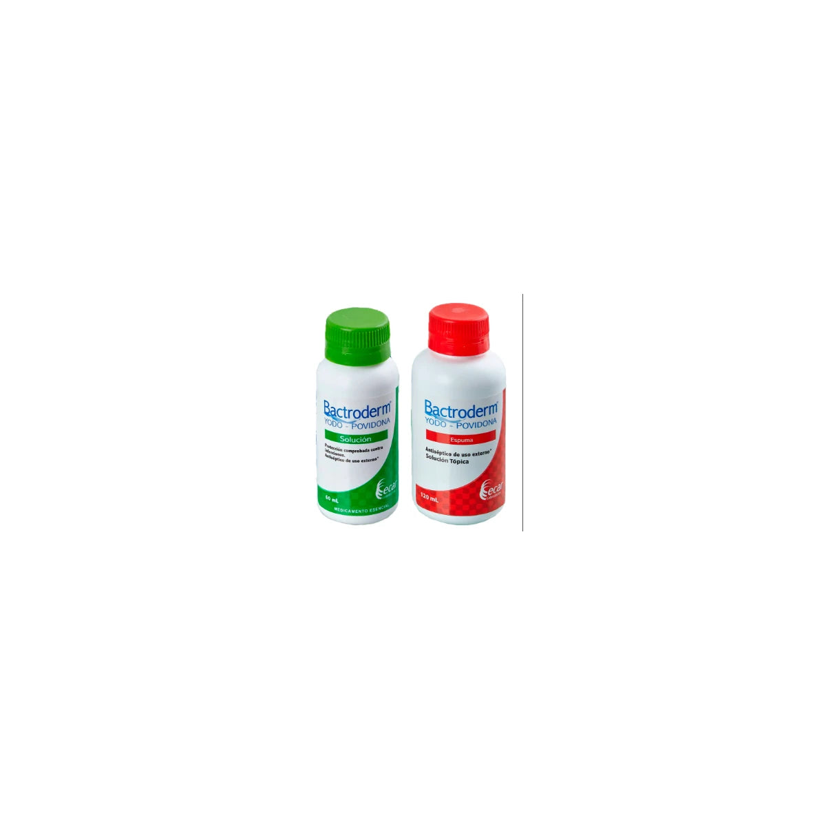 BACTRODERM Espuma 8% Yodopovidona 60 ML, antiséptico en envase de 60 ml, espuma de color blanco, fondo blanco.