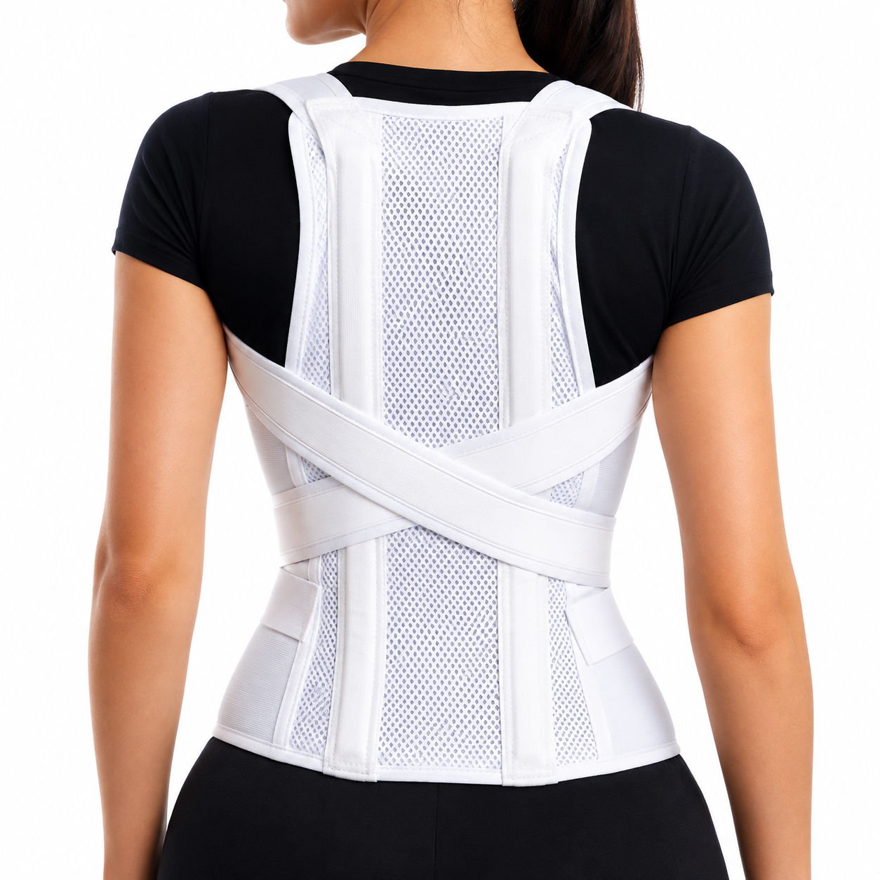 Faja dorsal lumbar KM107 talla L, diseñada para brindar soporte ergonómico, estabilidad y compresión en la zona dorsal y lumbar.