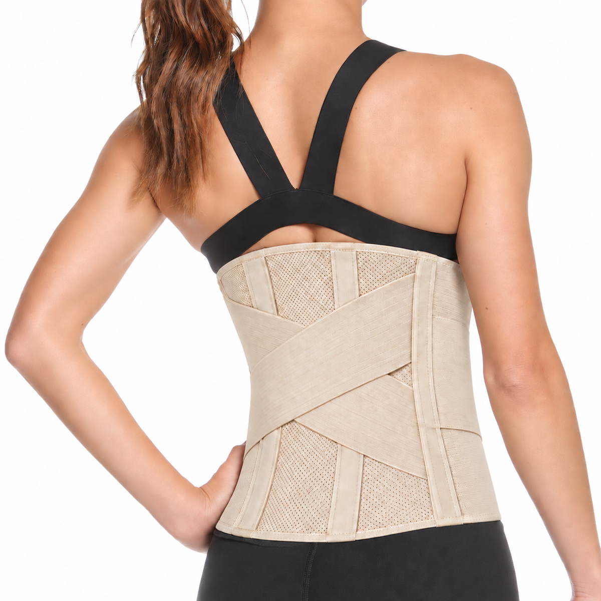 Faja lumbar KM035 talla M, diseñada para brindar soporte, compresión y comodidad en la zona lumbar durante el uso diario.