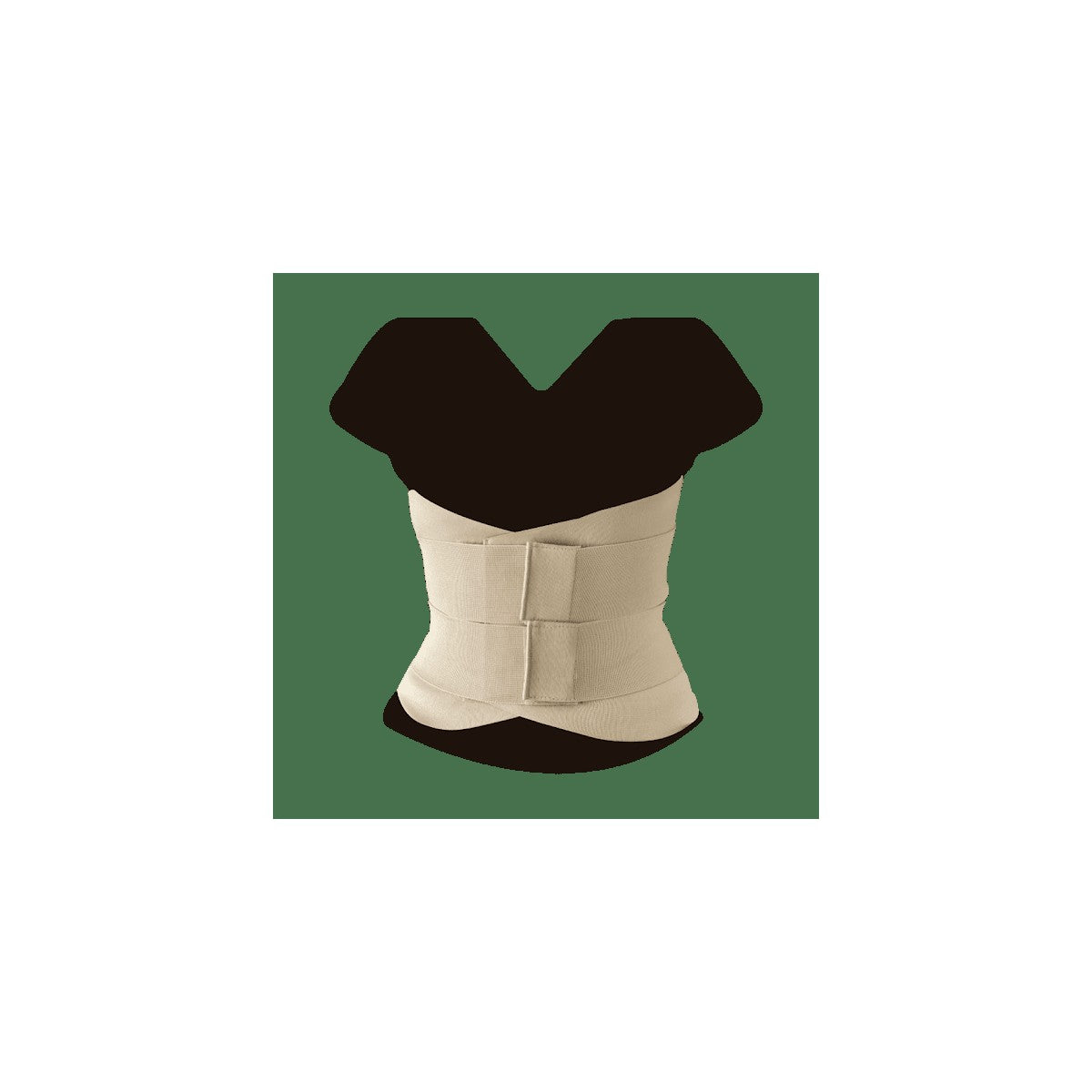 Faja lumbosacra tipo camp XL KM 008, soporte lumbar de color negro, fabricada en material elástico, diseñada para brindar soporte en la zona lumbar.