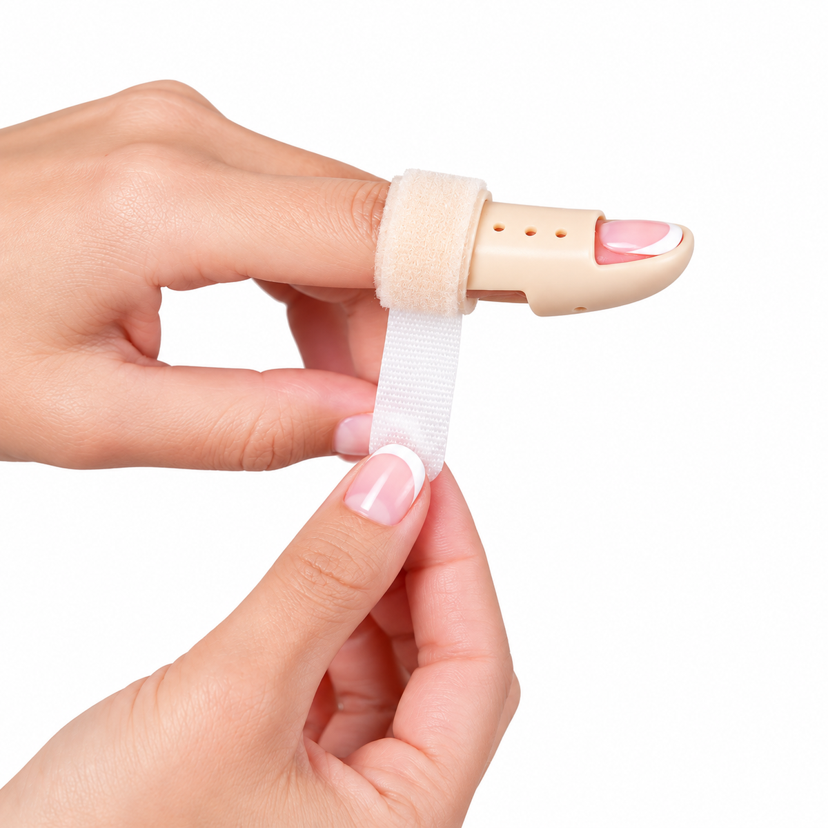 Férula Mallet NEOFLEX ORTOTEX talla 4, diseñada para brindar soporte e inmovilización en la falange distal del dedo.