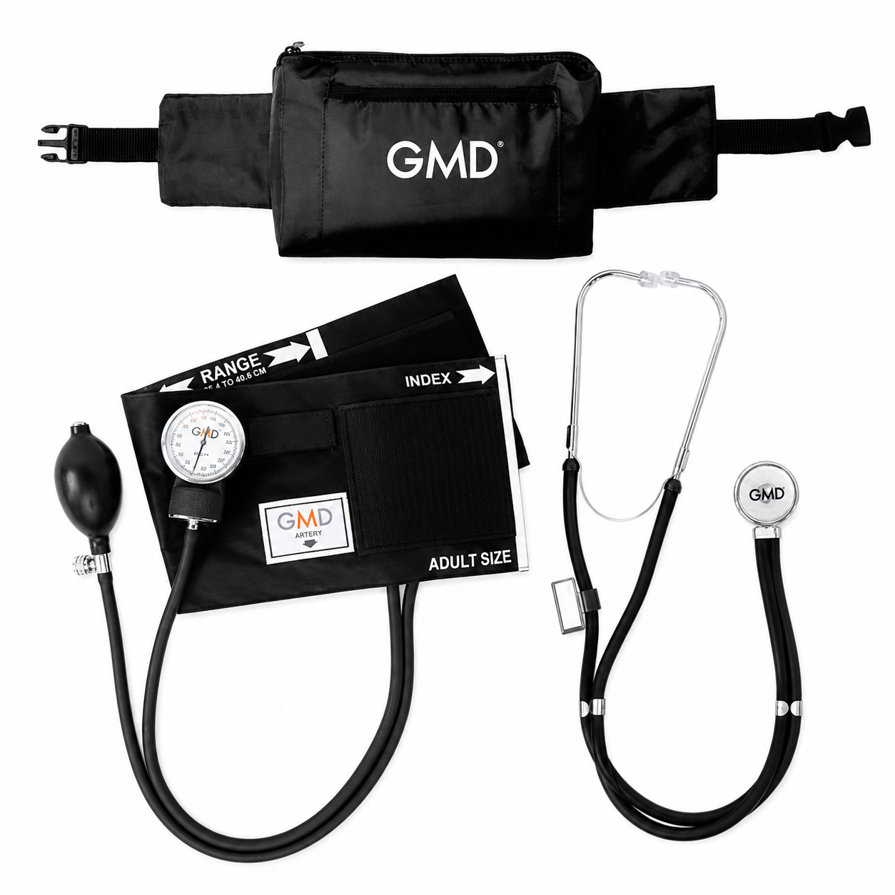 Kit Fonendo + Tensiómetro Rappaport Canguro Negro MC-50C-ST