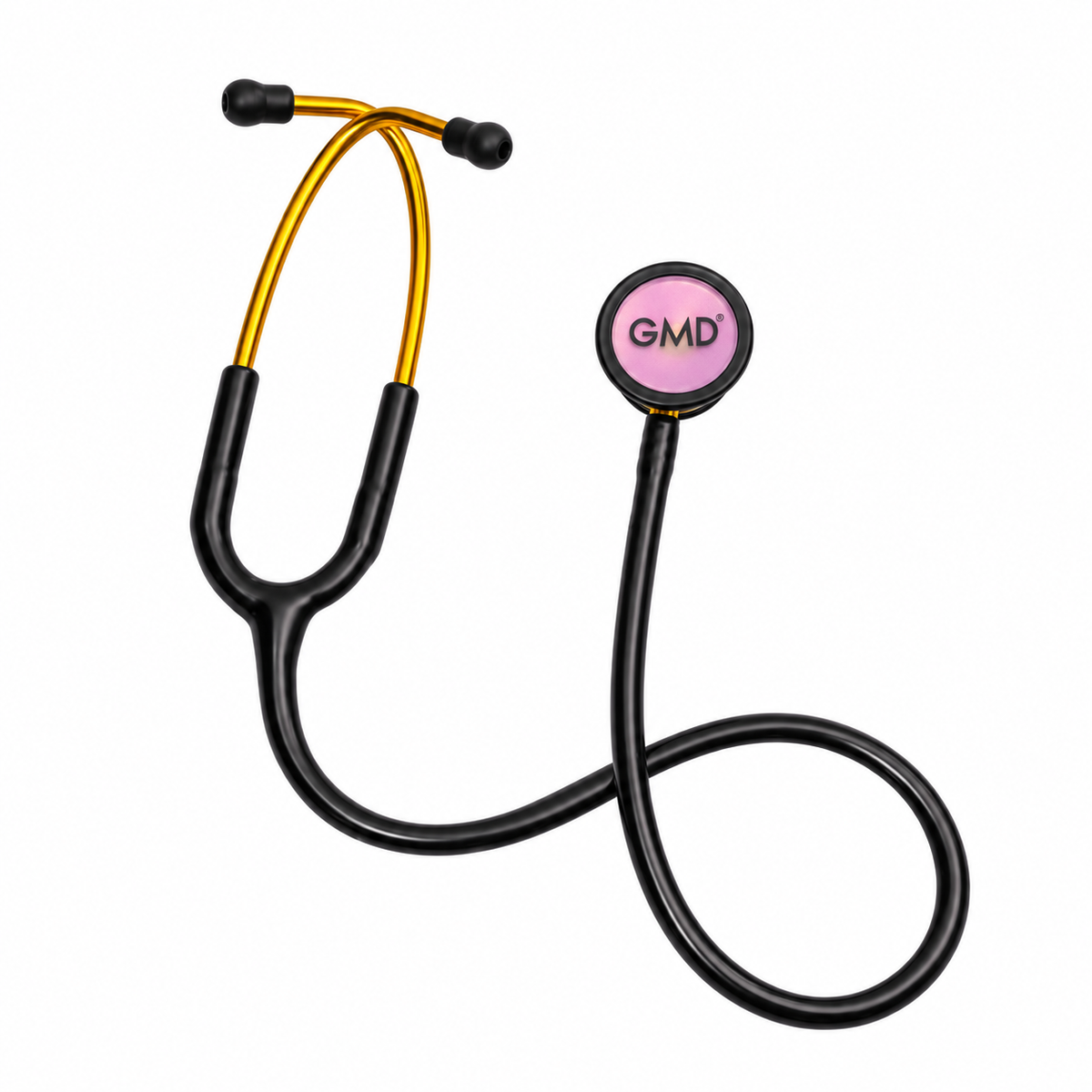 Fonendoscopio OIS 300 color negro, referencia GMD30-DCJ-ST20, diseñado para apoyar procedimientos de auscultación clínica.