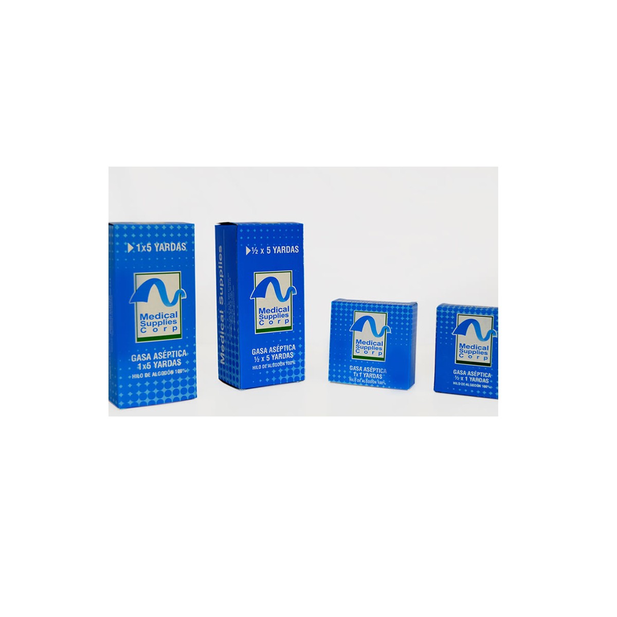 Gasa estéril de 1 yarda líquida, de Gasa Medical Supplies, en color blanco, ideal para uso clínico y cuidado de heridas.