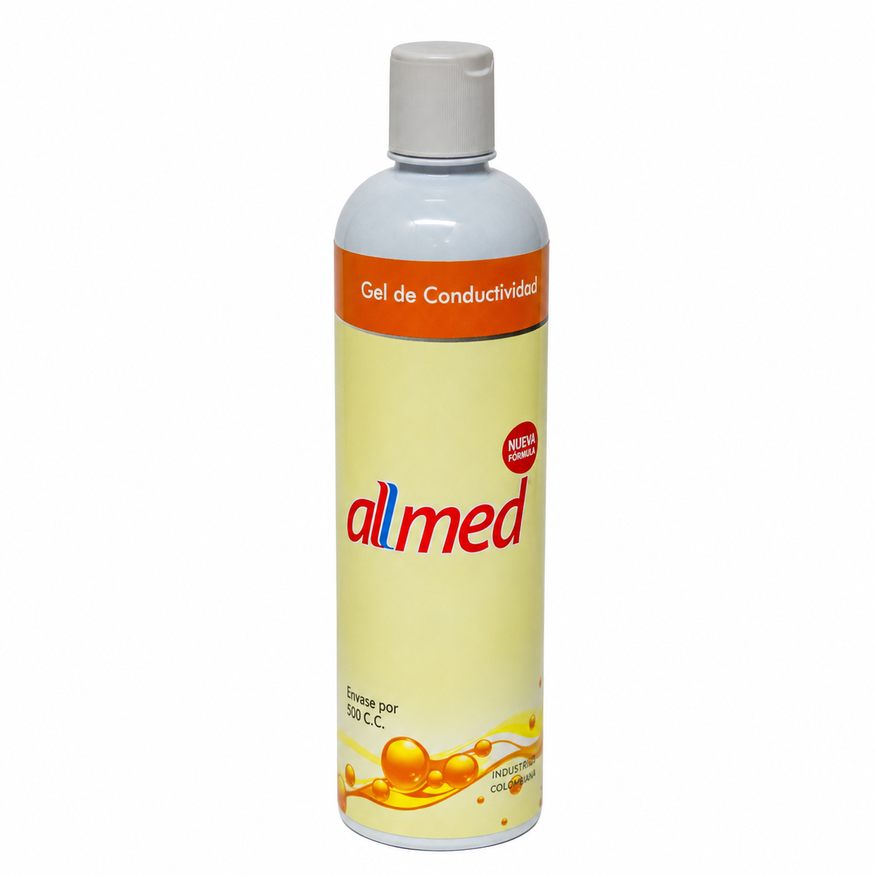 Gel de conductividad para ultrasonido Allmed 500 cc color azul, tipo jalea para procedimientos médicos y diagnóstico por imagen