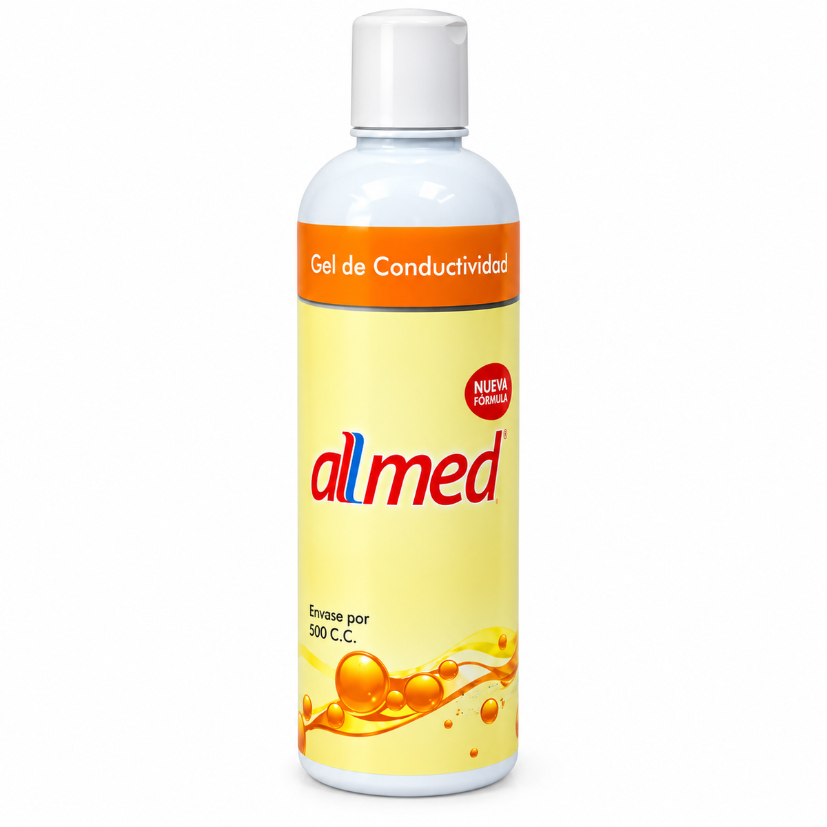 Gel de conductividad Allmed color azul de 500 cc para ultrasonido y procedimientos de diagnóstico médico.