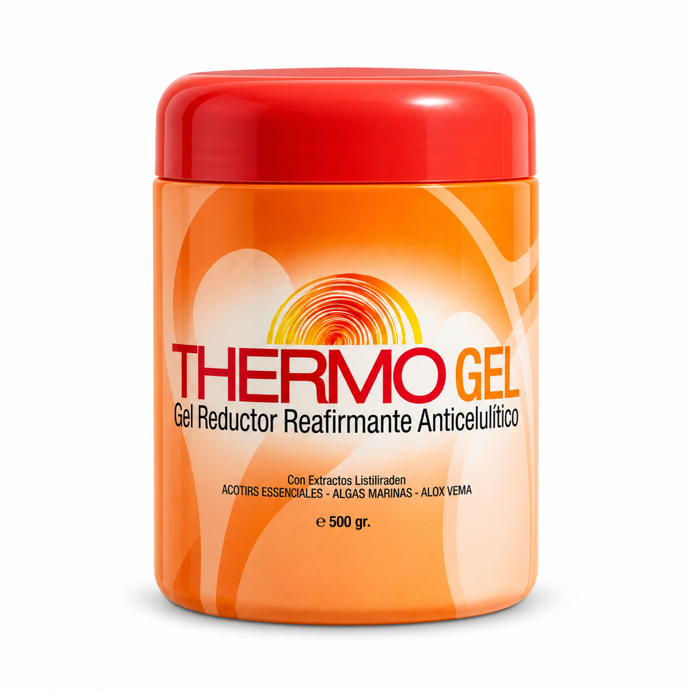 Gel reductor Thermogel Natural de uso tópico, diseñado para complementar rutinas de masaje y cuidado corporal.
