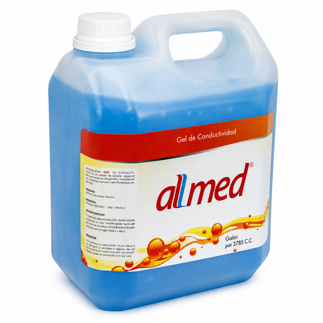 Gel conductor Allmed azul 3785 cc para ecografía y ultrasonido