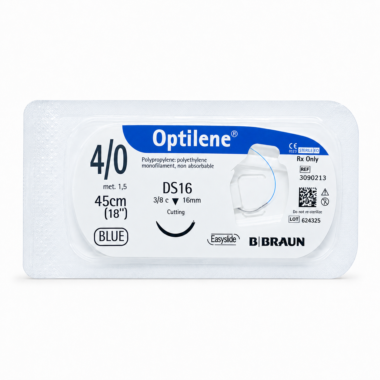 Braun Optilene 4/0 DS16 Hilo Quirúrgico 45cm - Cod. 25402