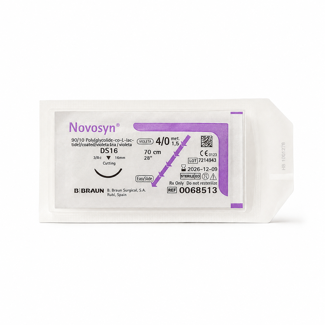 Novosyn Violeta 4/0 HR26 Hilo Quirúrgico 70cm