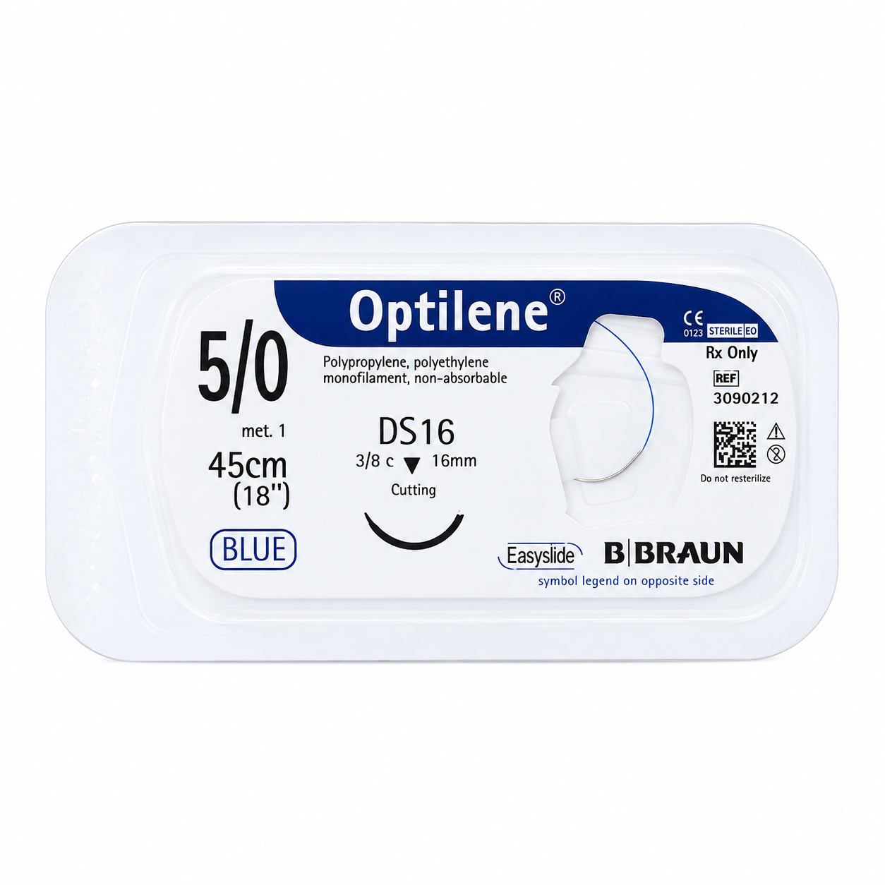 Optilene 5/0 Hilo Quirúrgico 45cm DS16 Ref. C3090212